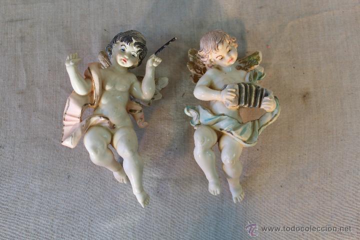Antig&uuml;edades: PAREJA DE ANGELES EN RESINA - Foto 1