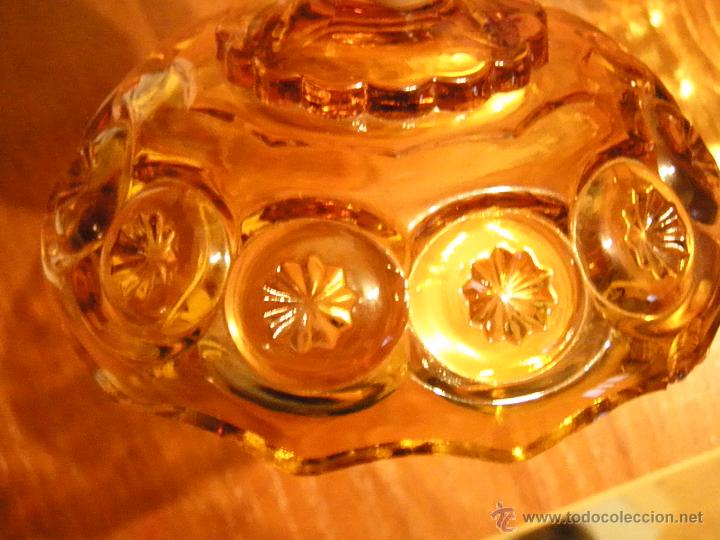 Antig&uuml;edades: BOMBONERA DE CRISTAL AMARILLO - Foto 5