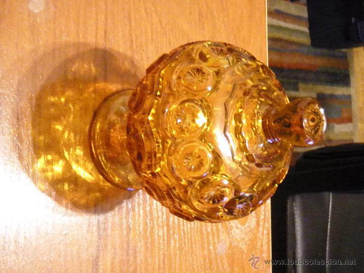 Antig&uuml;edades: BOMBONERA DE CRISTAL AMARILLO - Foto 6