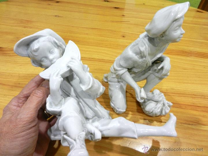 Antig&uuml;edades: 2 figuras en porcelana, 21 cms. - Foto 2