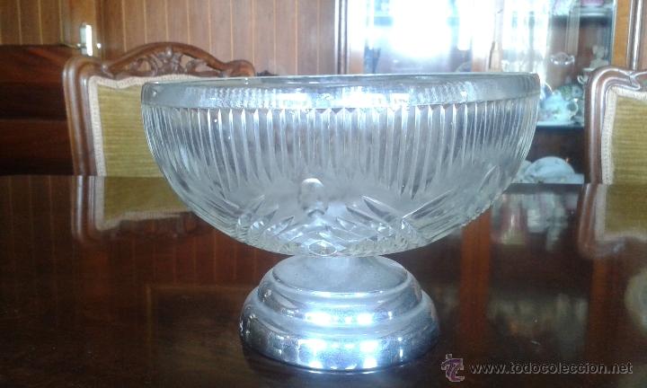 Antig&uuml;edades: ANTIGUO CENTRO DE CRISTAL CON BASE DE LATON - Foto 3
