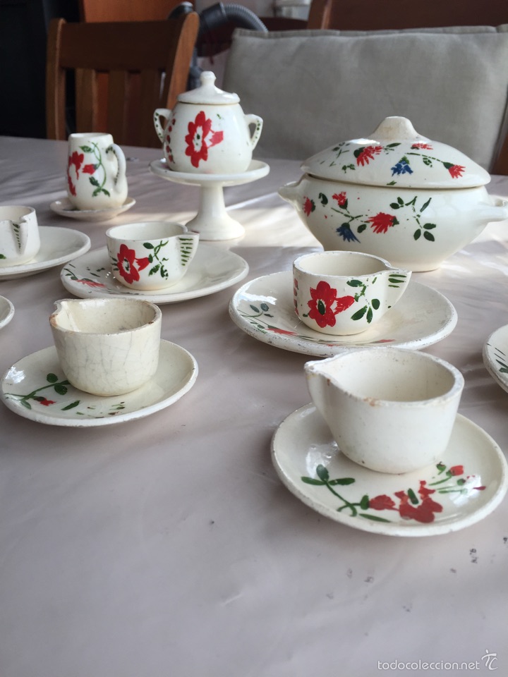 Juego Mini Vajilla De Cerámica Para Casa De Muñecas - Teteras, Tazas, Platos, Posavasos (15 Piezas)