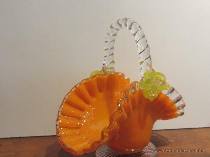 Antig&uuml;edades: cesta cristal de murano - Foto 2