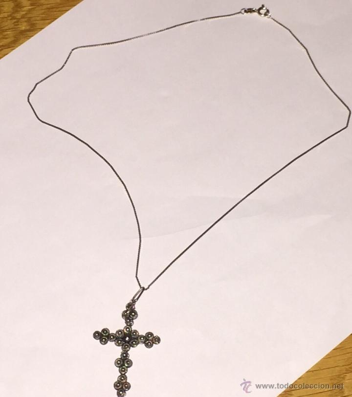 Antig&uuml;edades: Preciosa cruz con cadena de plata - Foto 2