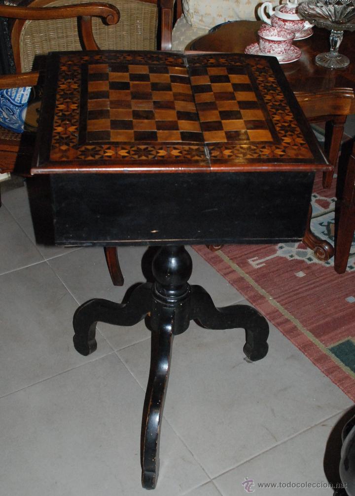 Antig&uuml;edades: PRECIOSA MESA DE JUEGO DE MARQUETER&Iacute;A - Foto 1