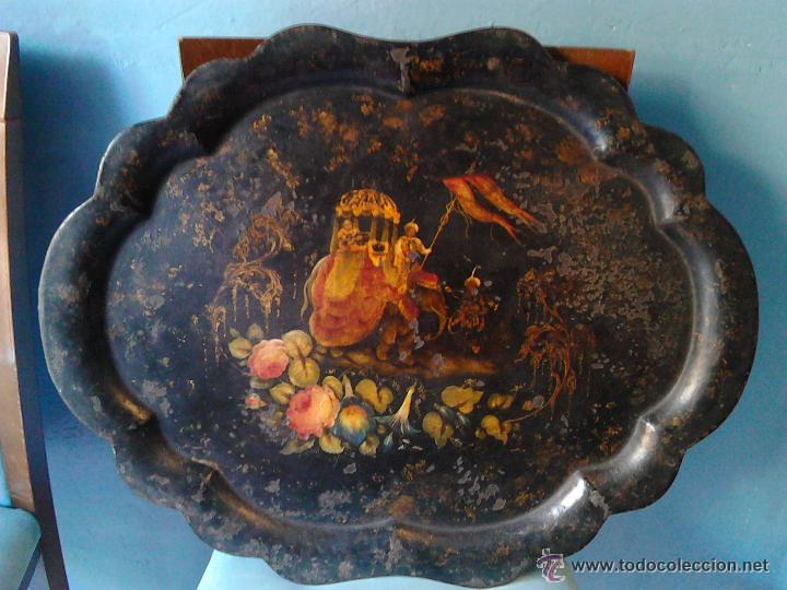 Antig&uuml;edades: Bandeja pintada del siglo XIX - Foto 1