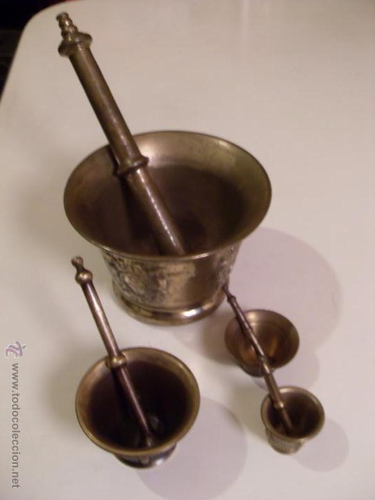 Antig&uuml;edades: Lote de 4 antiguos morteros ALMIREZ de Bronce - Foto 1