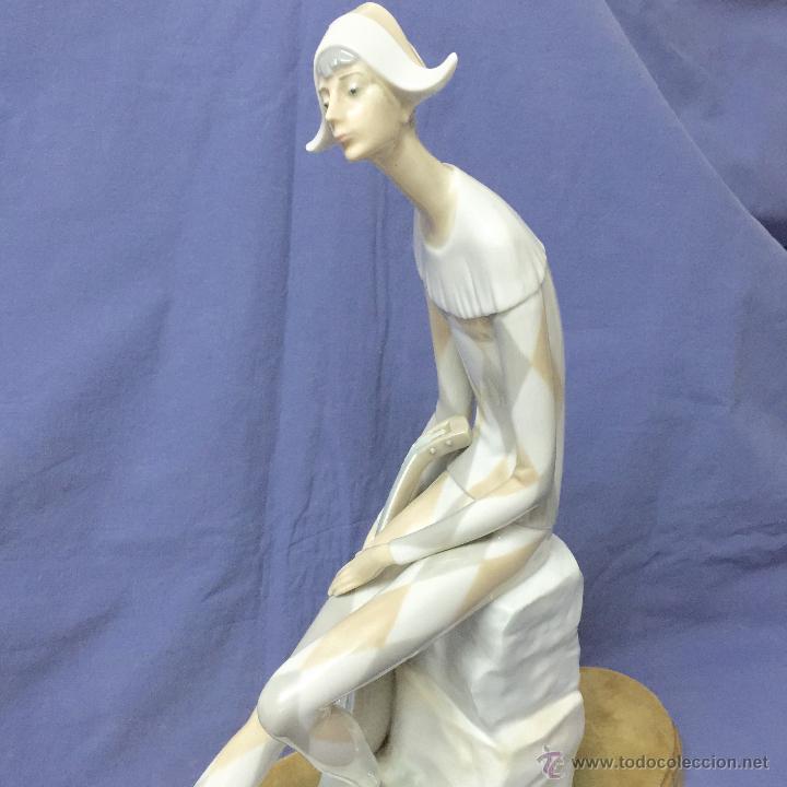 Antig&uuml;edades: ARLEQUIN LLADRO CON BASE MADERA PERFECTO ESTADO - Foto 6