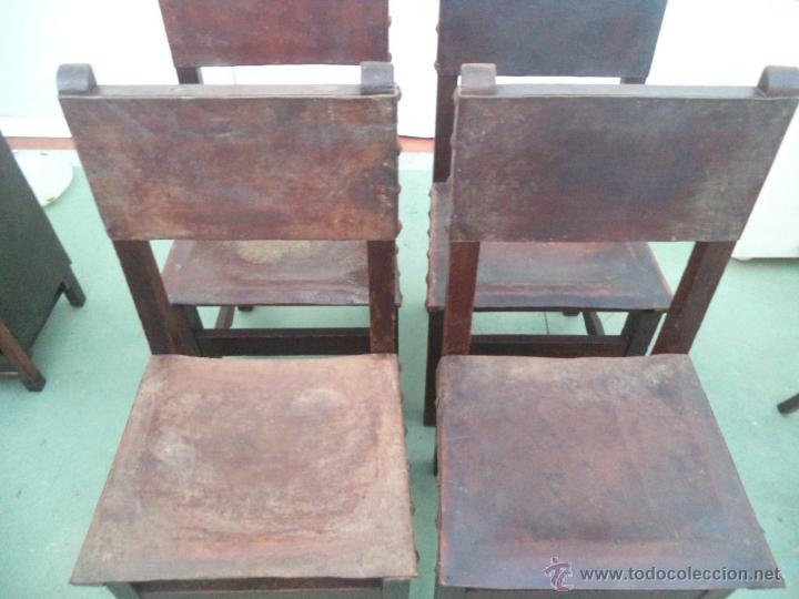 Antig&uuml;edades: 4 sillas rusticas - Foto 2