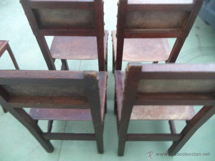 Antig&uuml;edades: 4 sillas rusticas - Foto 4