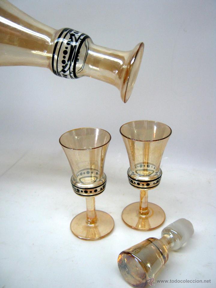 Antig&uuml;edades: Murano - antigua botella licorera + 2 copas - Foto 2