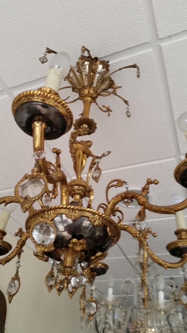 Antig&uuml;edades: LAMPARA DE BRONCE MUY ORIGINAL - Foto 4