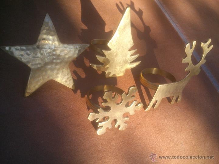 Antig&uuml;edades: CONJUNTO SERVILLETEROS EN BRONCE MOTIVOS NAVIDE&Ntilde;OS - Foto 3