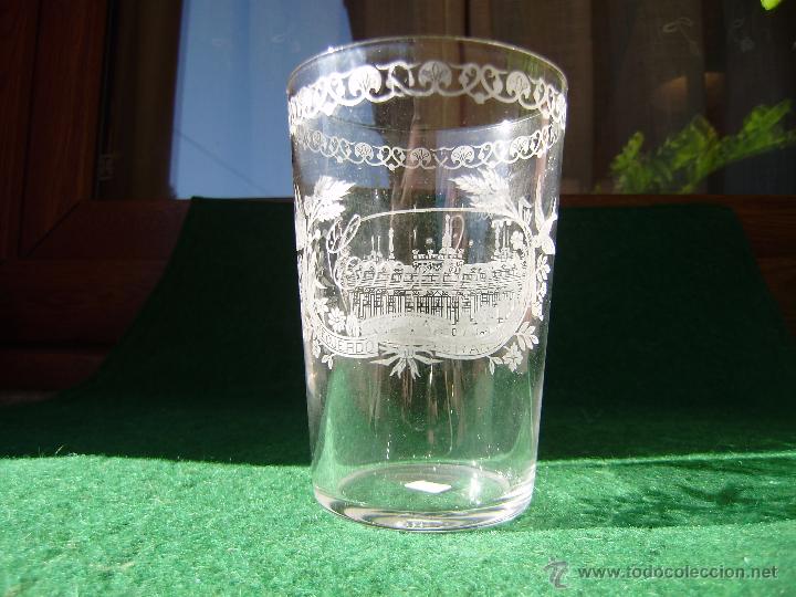 Antig&uuml;edades: Vaso de vidrio Rdo.de la Granja.La Granja. - Foto 1
