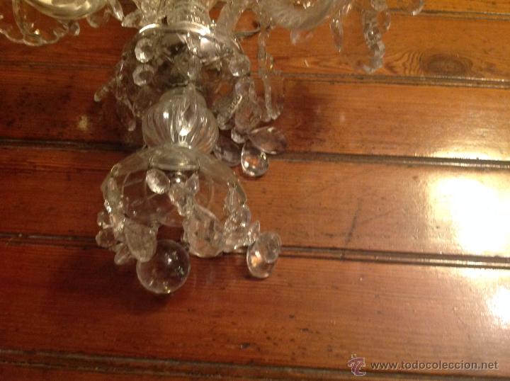 Antig&uuml;edades: aplique de dos luces de cristal con pinaculo (2) - Foto 4