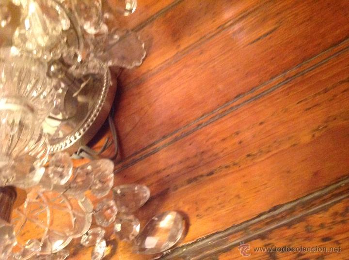 Antig&uuml;edades: aplique de dos luces de cristal con pinaculo (2) - Foto 6