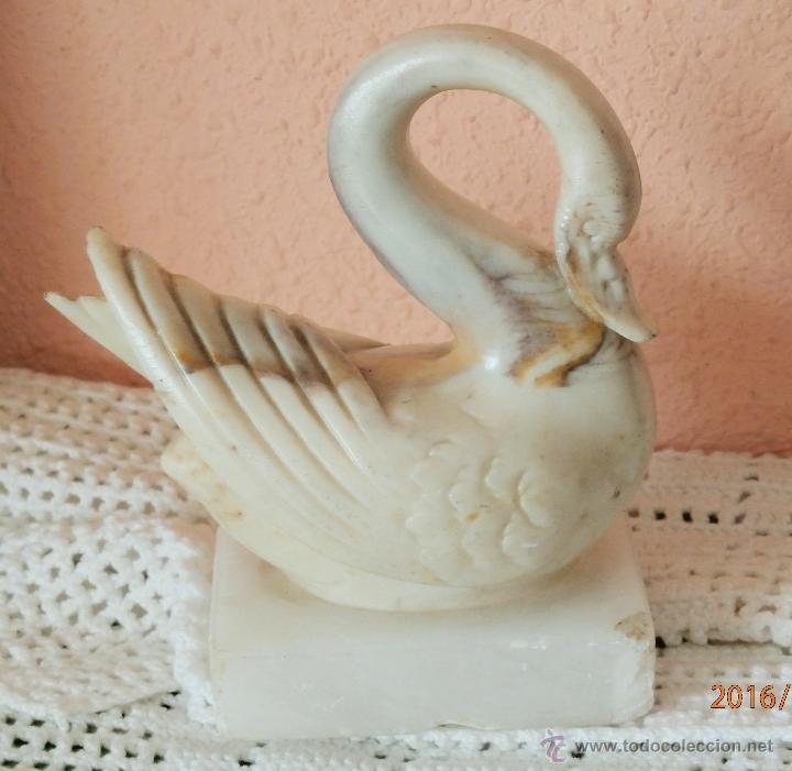 Antiquit&eacute;s: CISNE TALLADO de ALABASTRO VINTAGE ESPA&Ntilde;A de ALABASTROS GASSULE