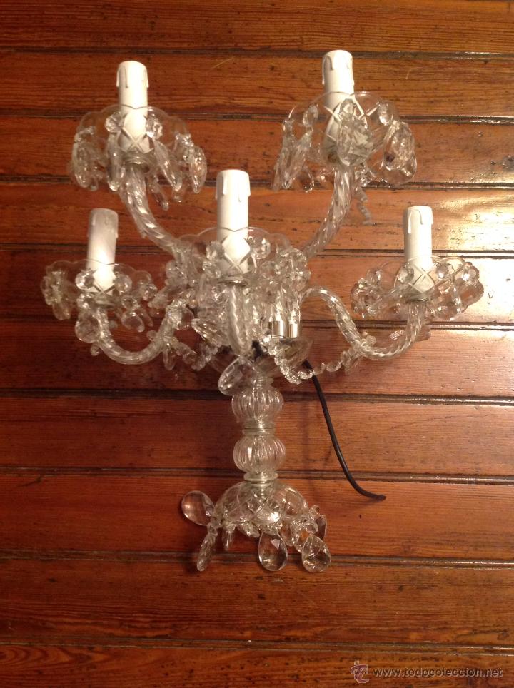 Antig&uuml;edades: gran aplique de cristal de cinco luces (2) - Foto 1