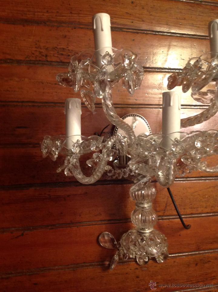 Antig&uuml;edades: gran aplique de cristal de cinco luces (2) - Foto 2