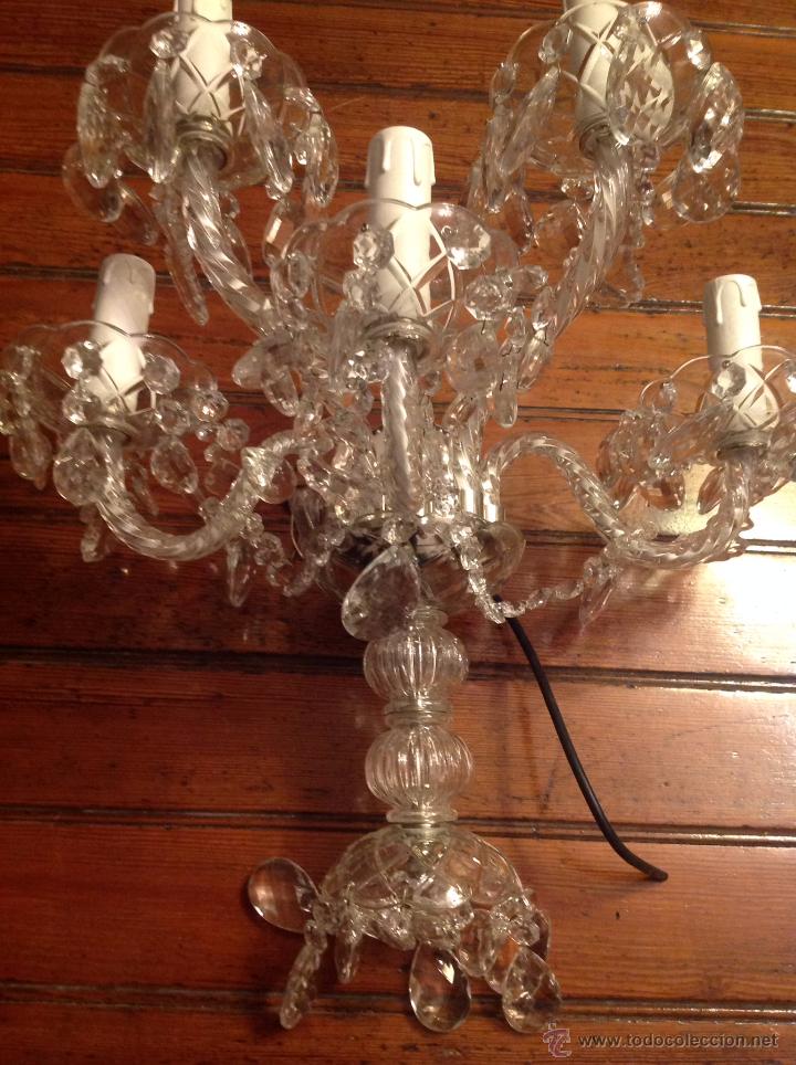 Antig&uuml;edades: gran aplique de cristal de cinco luces (2) - Foto 5
