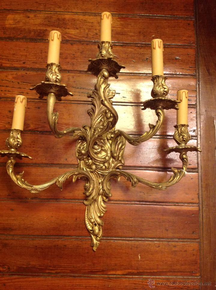 Antig&uuml;edades: gran aplique de BRONCE ESTILO LUIS V de cinco luces (2) - Foto 1