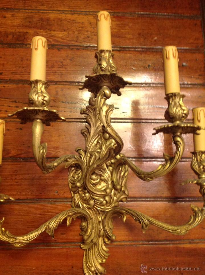 Antig&uuml;edades: gran aplique de BRONCE ESTILO LUIS V de cinco luces (2) - Foto 4