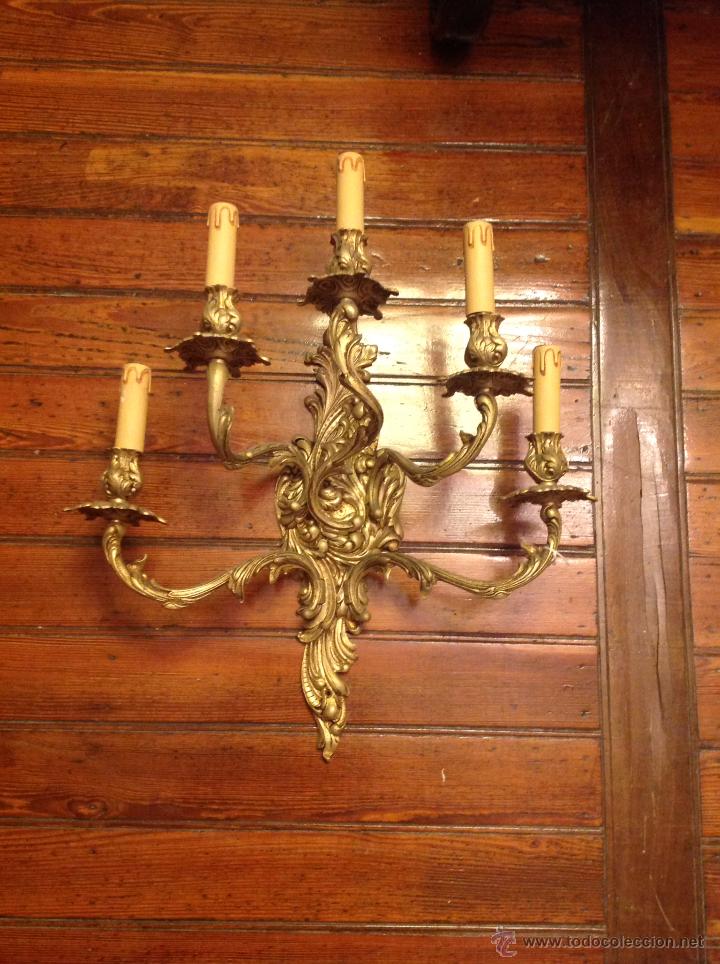Antig&uuml;edades: gran aplique de BRONCE ESTILO LUIS V de cinco luces (2) - Foto 6
