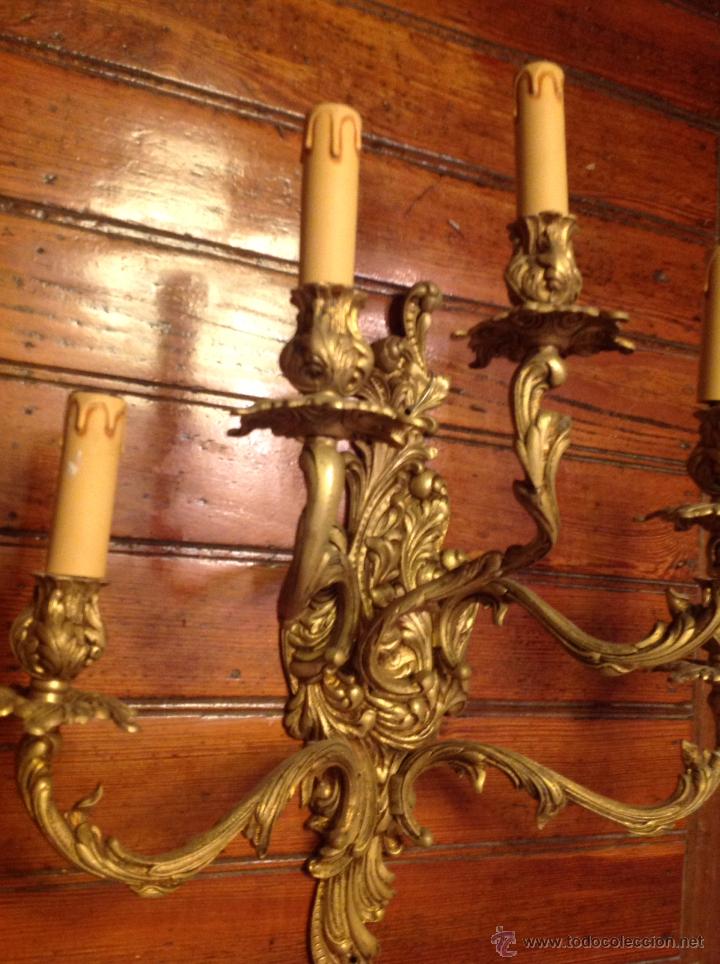 Antig&uuml;edades: gran aplique de BRONCE ESTILO LUIS V de cinco luces (2) - Foto 7