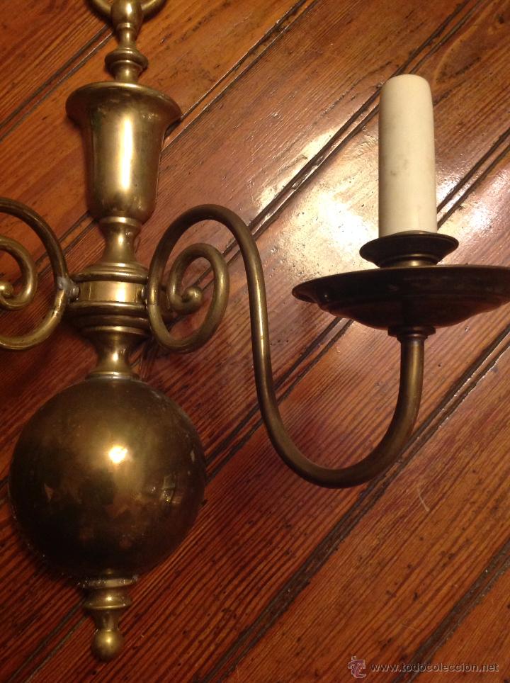 Antig&uuml;edades: gran aplique estilo HolANDES DE DOS luces (2) - Foto 3