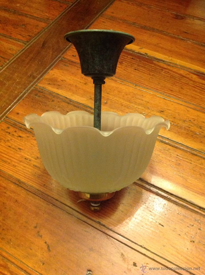 Antig&uuml;edades: LAMPARA FAROL CON TULIPA DOS LUCES - Foto 1