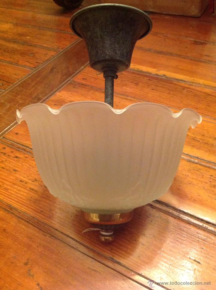Antig&uuml;edades: LAMPARA FAROL CON TULIPA DOS LUCES - Foto 3