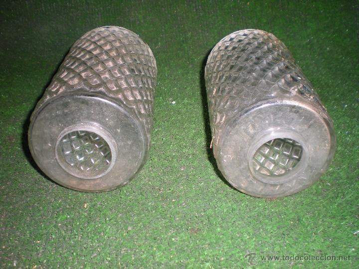 Antiques: Juego de dos cristales para l&aacute;mpara