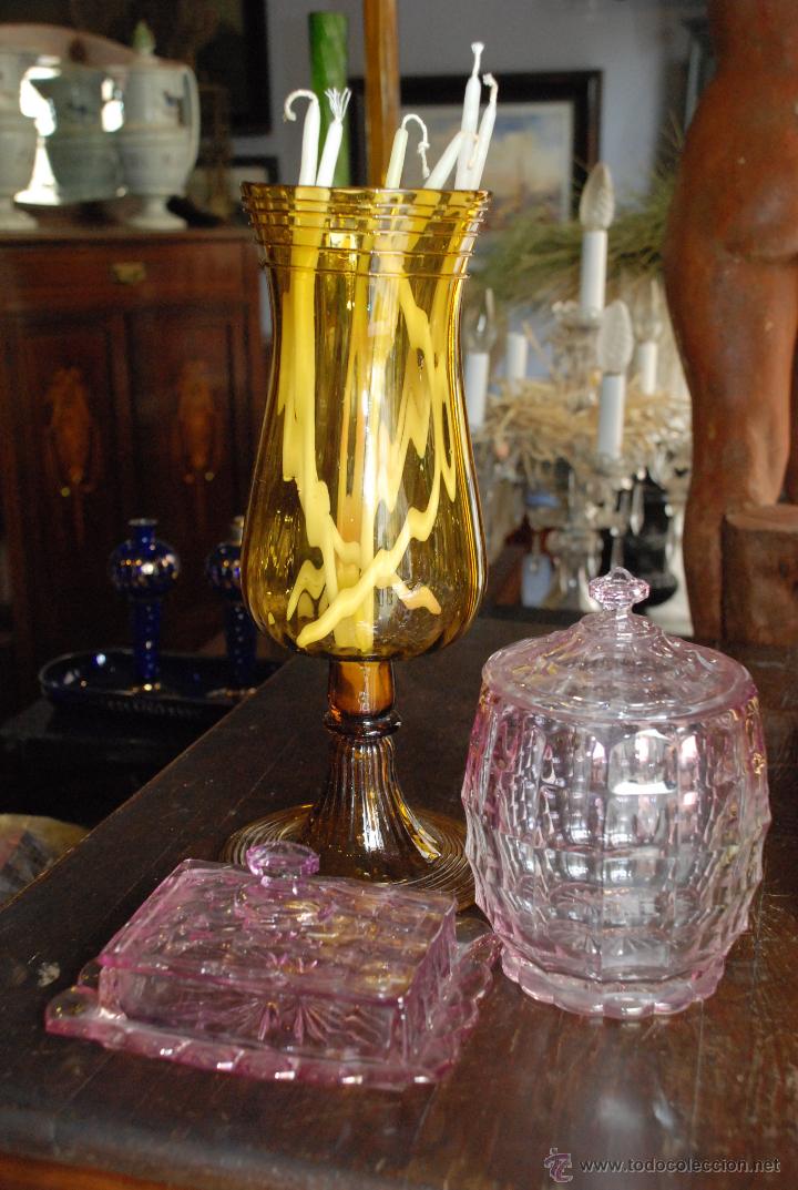 Antig&uuml;edades: BONITO TIBOR DE CRISTAL ROSA - Foto 5