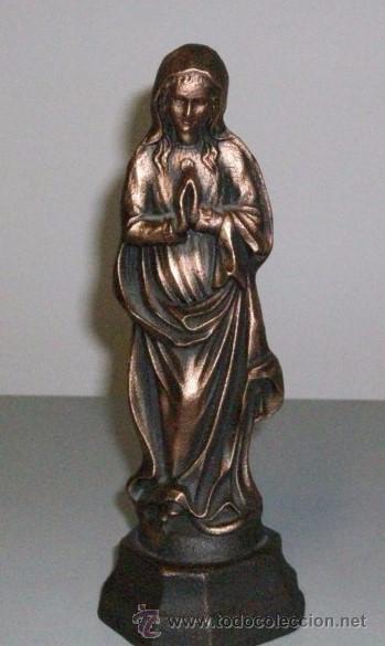 Antig&uuml;edades: Virgen antigua en bronce de 21 cms. - Foto 1