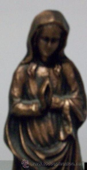 Antig&uuml;edades: Virgen antigua en bronce de 21 cms. - Foto 4