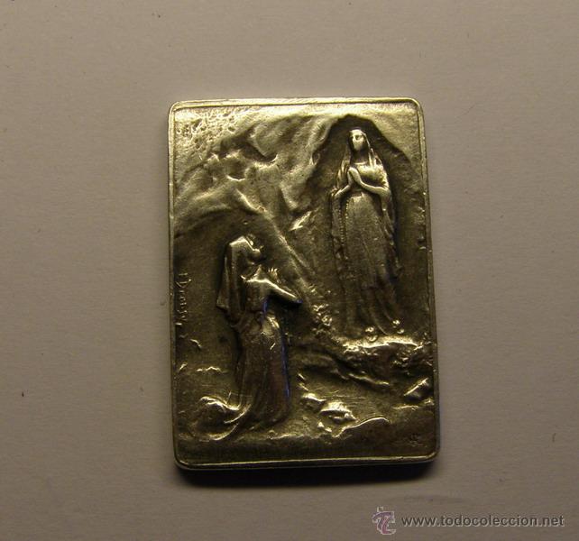 Antig&uuml;edades: Medalla de Lourdes, de plata. - Foto 1
