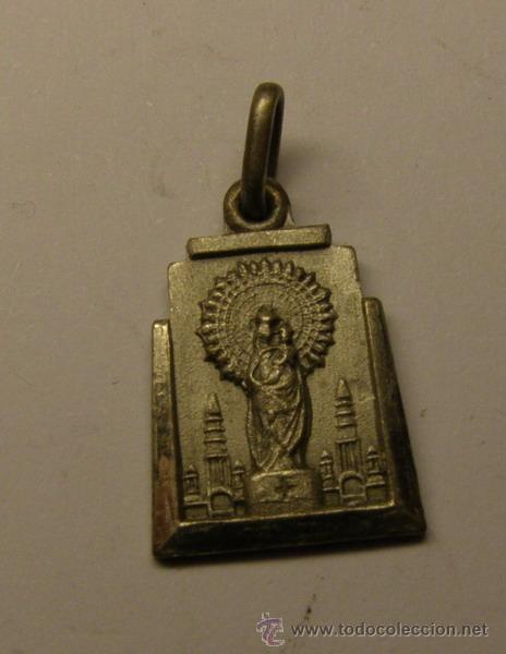 Antig&uuml;edades: Medalla religiosa de la Virgen del Pilar. - Foto 1