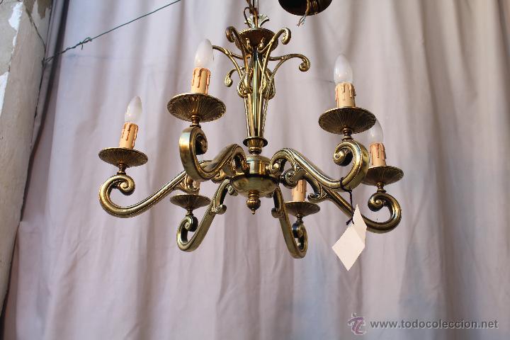 Antig&uuml;edades: lampara de techo en bronce - Foto 1