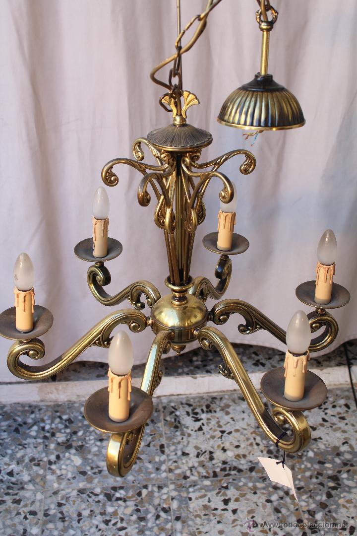 Antig&uuml;edades: lampara de techo en bronce - Foto 2