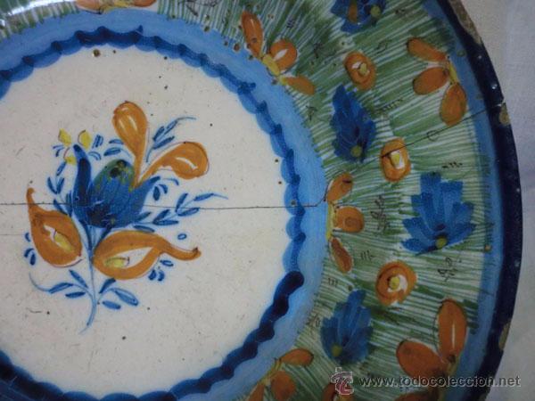 Antig&uuml;edades: ANTIGUO PLATO DE MANISES 30 CM LA&Ntilde;ADO - Foto 3