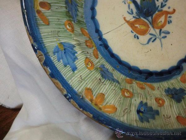 Antig&uuml;edades: ANTIGUO PLATO DE MANISES 30 CM LA&Ntilde;ADO - Foto 7