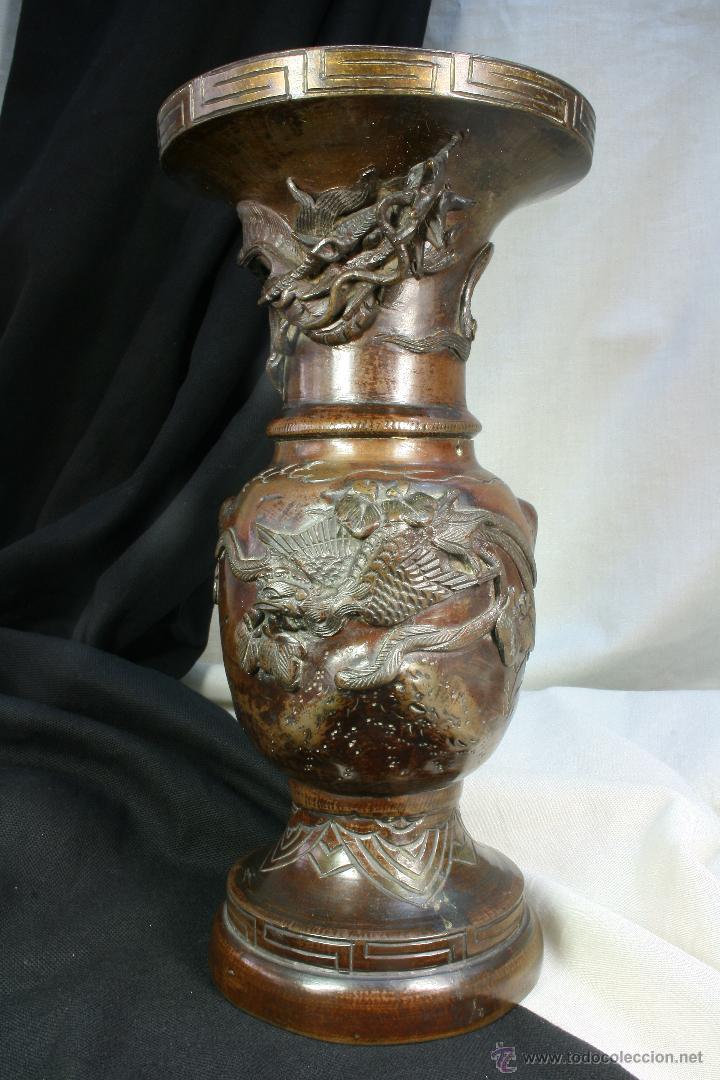 Antig&uuml;edades: Pareja de Jarrones Japoneses. Oriental. S.XIX - Foto 4