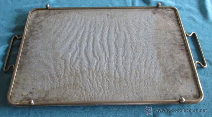 Antig&uuml;edades: BANDEJA RECTANGULAR , MUY ANTIGUA DE METAL Y ESPEJO - Foto 3