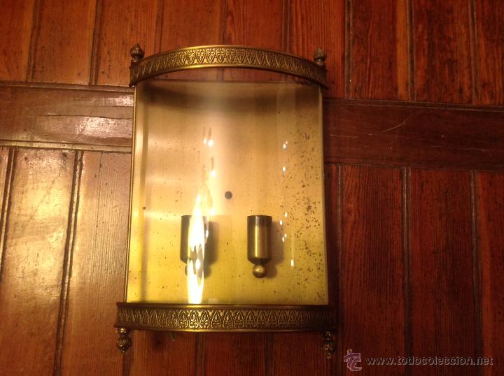 Antig&uuml;edades: aplique medio farol de bronce 2 - Foto 1