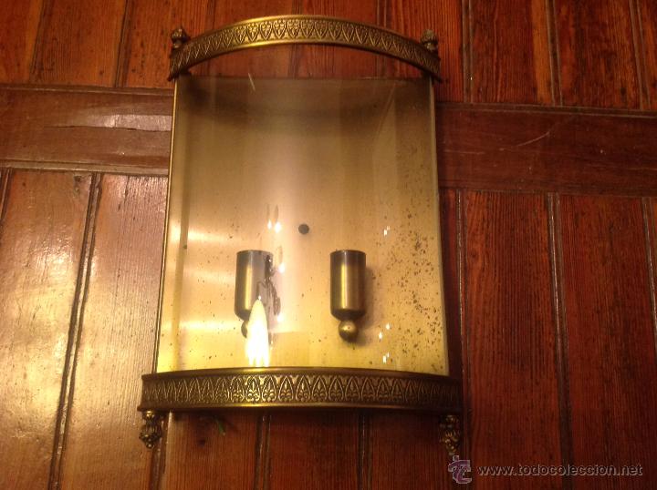 Antig&uuml;edades: aplique medio farol de bronce 2 - Foto 3