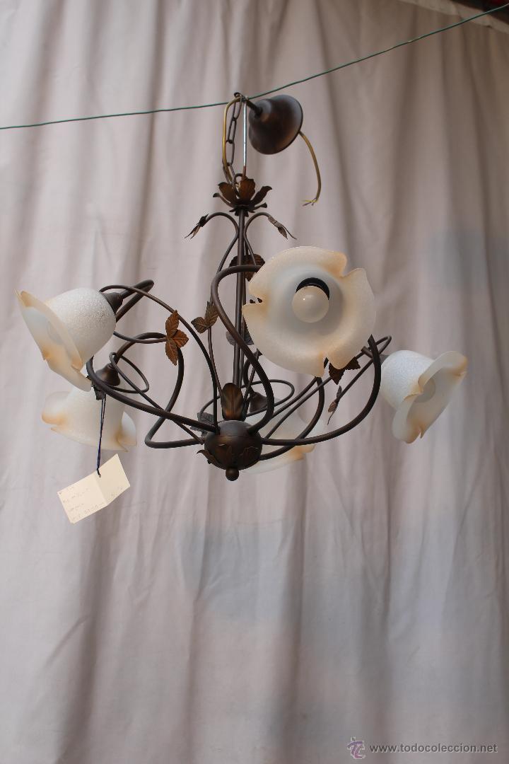 lampara de techo de 5 luces en metal con tulipa - Comprar Lámparas