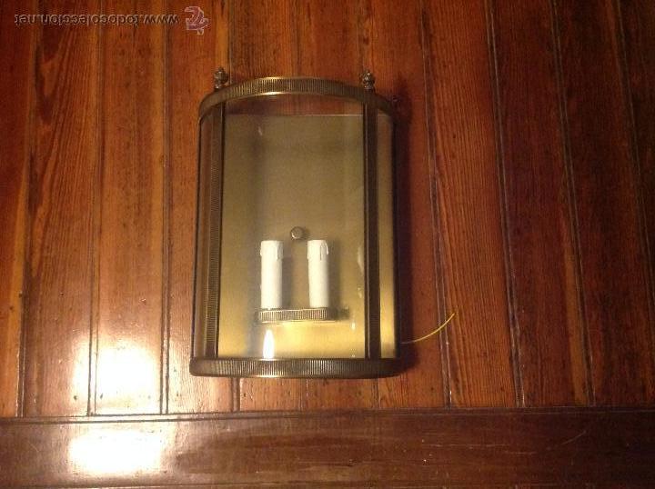 Antig&uuml;edades: APLIQUE DE CRISTAL Y BRONCE FAROL 2 - Foto 1