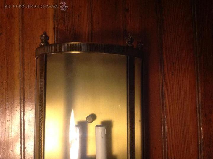 Antig&uuml;edades: APLIQUE DE CRISTAL Y BRONCE FAROL 2 - Foto 3
