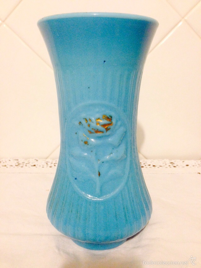 Antig&uuml;edades: Jarr&oacute;n de opalina azul - Foto 1
