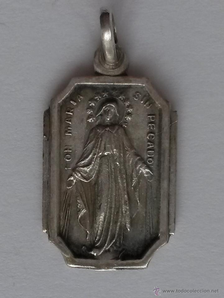 Antig&uuml;edades: Medalla ,maria sin pecado  de 2 x 1,2 cms - Foto 1